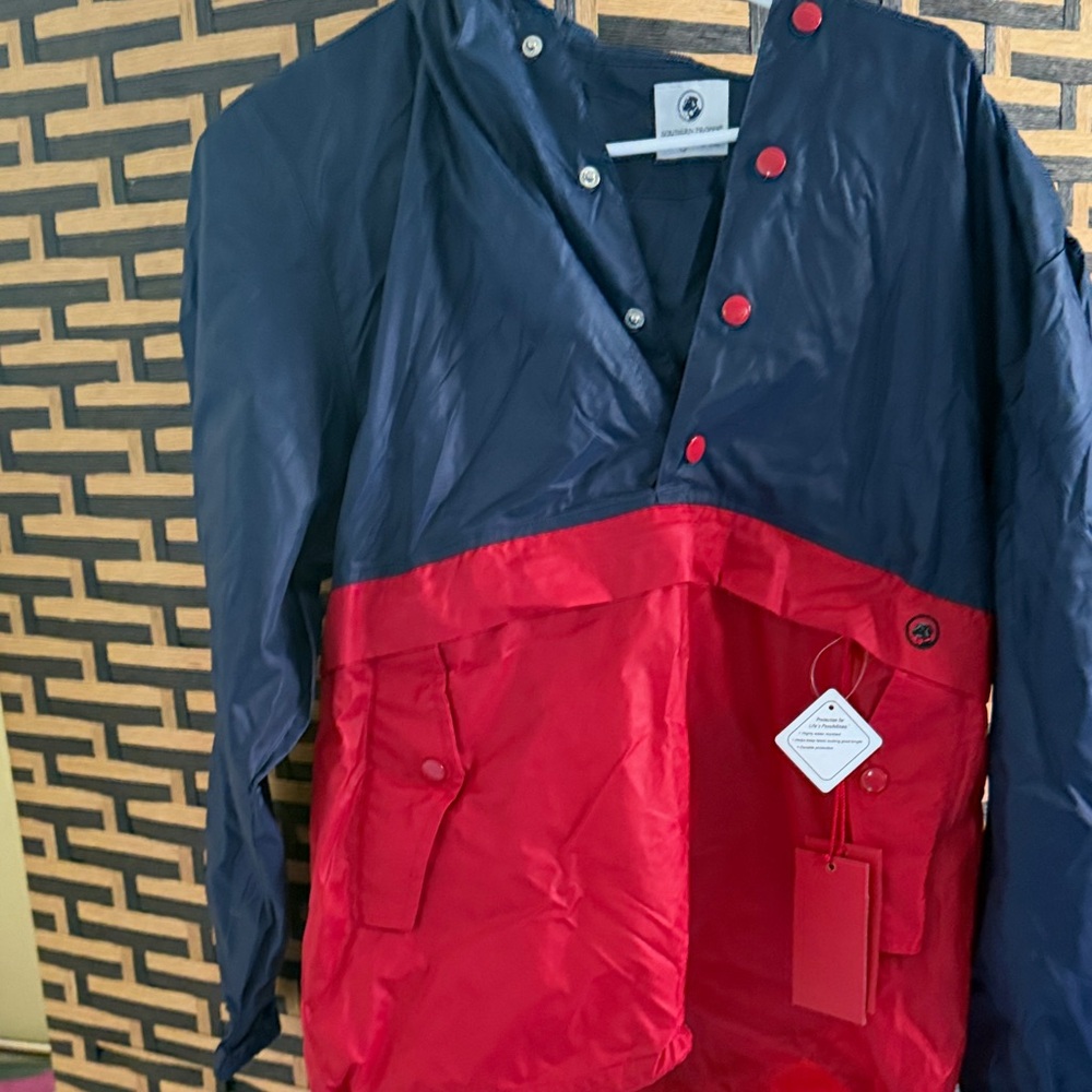 Southern Proper Red and Navy Packable Jacket